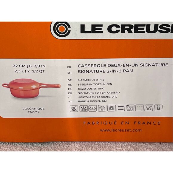 New In Box Le Creuset Multifunction Pan, 2.5 Qt. 2 in 1 Frame Orange Sauté Pan - Picture 11 of 11